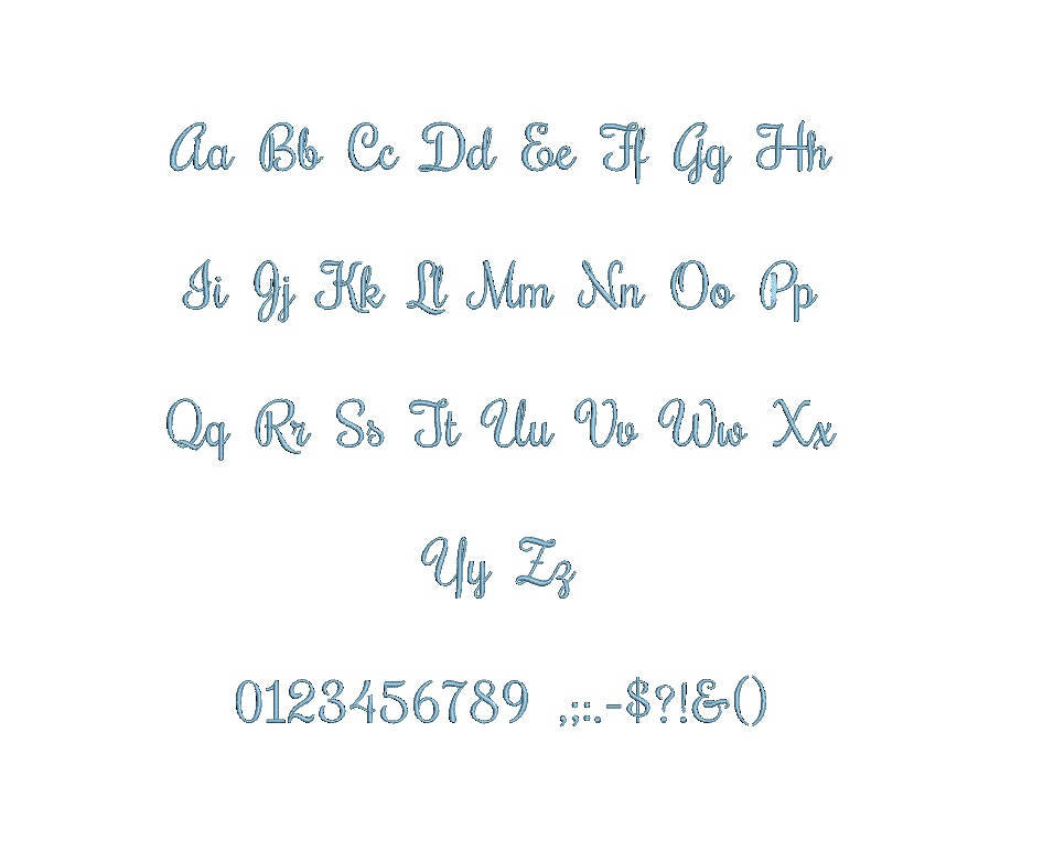 Buckingham Script embroidery font formats bx (which converts to 17 mac ...