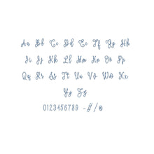 Brooke chain stitch ESA machine embroidery font additional lettering sample