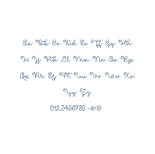 Apple Script chain stitch ESA machine embroidery font additional lettering sample