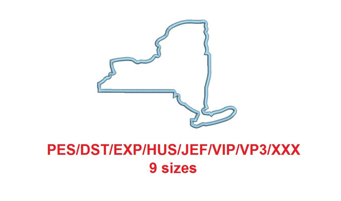 New York embroidery applique pes/dst/exp/jef/hus/vip/vp3/xxx 9 Sizes