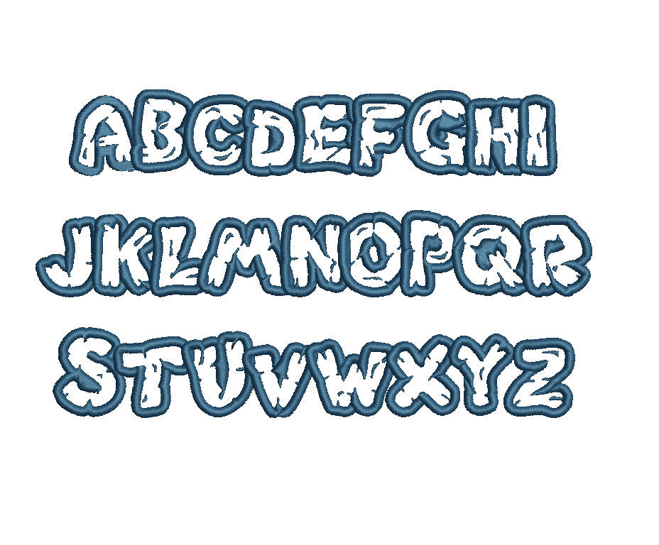Chlorinal Font Chlorinar embroidery font formats dst, exp, pes, jef and xxx, Sizes 1 ...