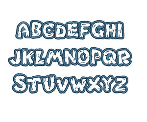 Chlorinar embroidery font formats dst, exp, pes, jef and xxx, Sizes 1, 1.5 and 2 inches, instant download