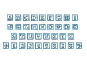 Cube embroidery font formats dst, exp, pes, jef and xxx, Sizes 1, 1.5 and 2 inches, instant download