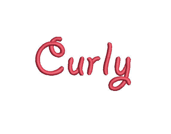 Curly embroidery font formats dst, exp, pes, jef and xxx, Sizes 1, 1.5 and 2 inches, instant download