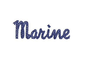 Marine embroidery font formats dst, exp, pes, jef and xxx, Sizes 1, 1.5 and 2 inches, instant download