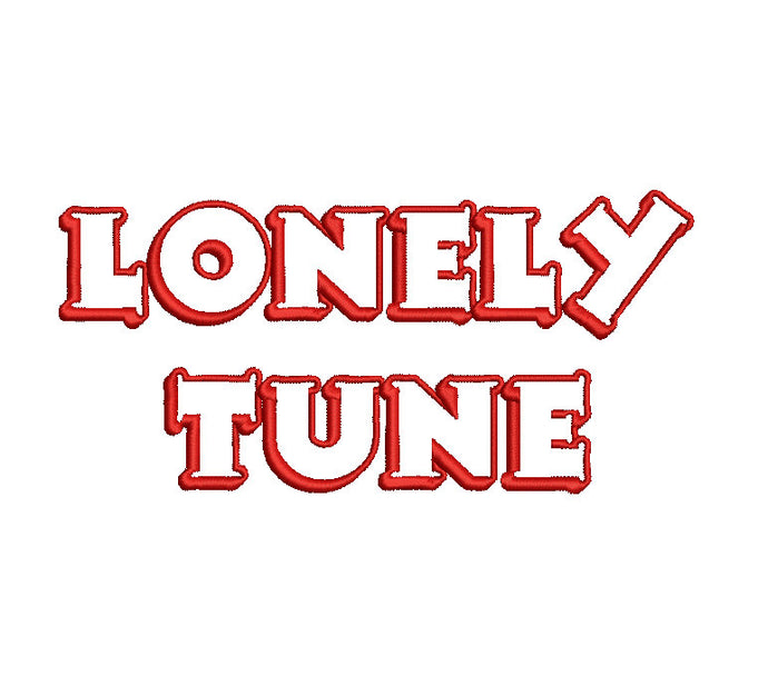 Lonely Tunes embroidery font formats bx, dst, exp, pes, jef and xxx, Sizes 1, 1.5 and 2 inches, instant download