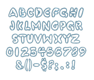 Little Poo embroidery font formats bx, dst, exp, pes, jef and xxx, Sizes 1, 1.5 and 2 inches, instant download