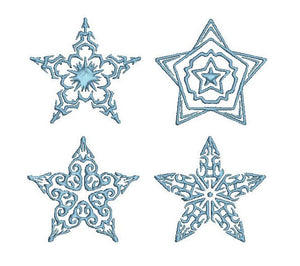 60+ Christmas Stars embroidery designs formats dst, exp, pes, jef and xxx, Sizes 1, 1.5 and 2 inches, instant download