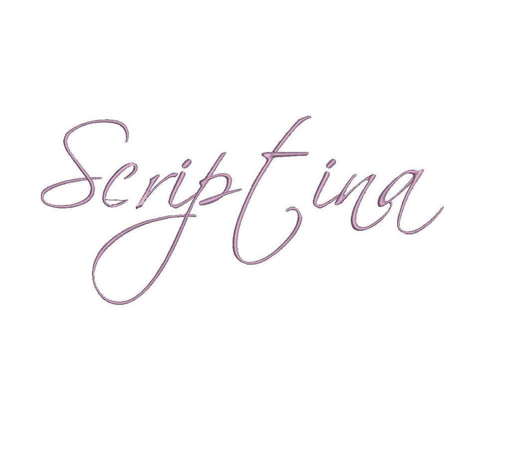Scriptina embroidery font formats bx, dst, exp, pes, jef and xxx, Size ...