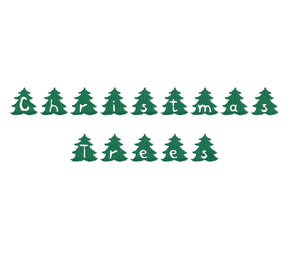 Christmas Trees (set #2) embroidery font formats dst, exp, pes, jef and xxx, Sizes 1, 1.5 and 2 inches, instant download