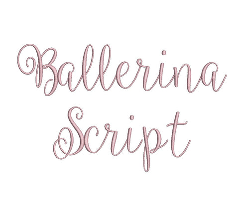 Ballerina Script embroidery font formats bx, dst, exp, pes, jef and xxx, Sizes 1, 1.5 and 2 inches, instant download