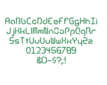 Android Insomnia embroidery font formats dst, exp, pes, jef and xxx, Sizes 1, 1.5 and 2 inches, instant download