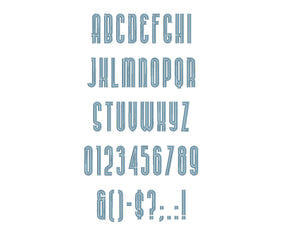 Buenos Aeres embroidery font formats dst, exp, pes, jef and xxx, Sizes 1, 1.5 and 2 inches, instant download