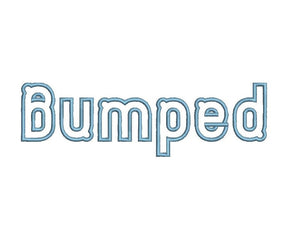 Bumped embroidery font formats dst, exp, pes, jef and xxx, Sizes 1, 1.5 and 2 inches, instant download