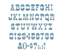 Italian Western embroidery font formats dst, exp, pes, jef and xxx, Sizes 1, 1.5 and 2 inches, instant download