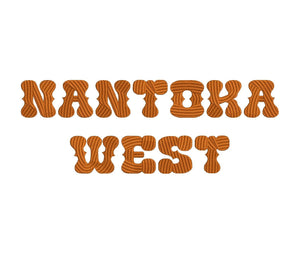 Nantoka West embroidery font formats dst, exp, pes, jef and xxx, Sizes 1, 1.5 and 2 inches, instant download