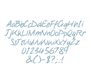 Note This Script embroidery font formats dst, exp, pes, jef and xxx, Sizes 1, 1.5 and 2 inches, instant download