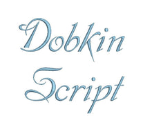 Dobkin Script embroidery font formats dst, exp, pes, jef and xxx, Sizes 1, 1.5 and 2 inches, instant download