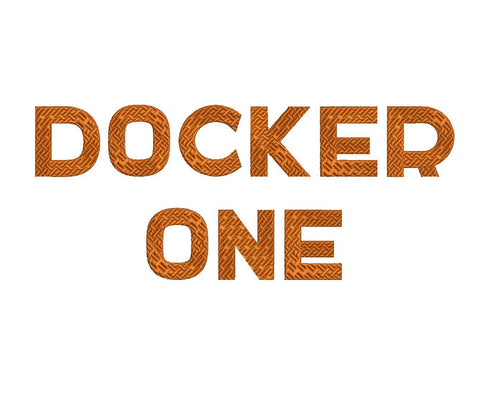 Docker One embroidery font formats dst, exp, pes, jef and xxx, Sizes 1, 1.5 and 2 inches, instant download