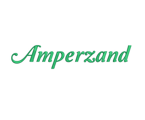 Amperzand Script embroidery font formats dst, exp, pes, jef and xxx, Sizes 1, 1.5 and 2 inches, instant download