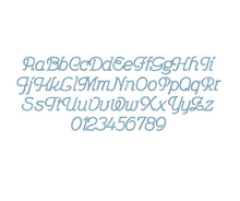 Begonia Script embroidery font formats dst, exp, pes, jef and xxx, Sizes 1, 1.5 and 2 inches, instant download