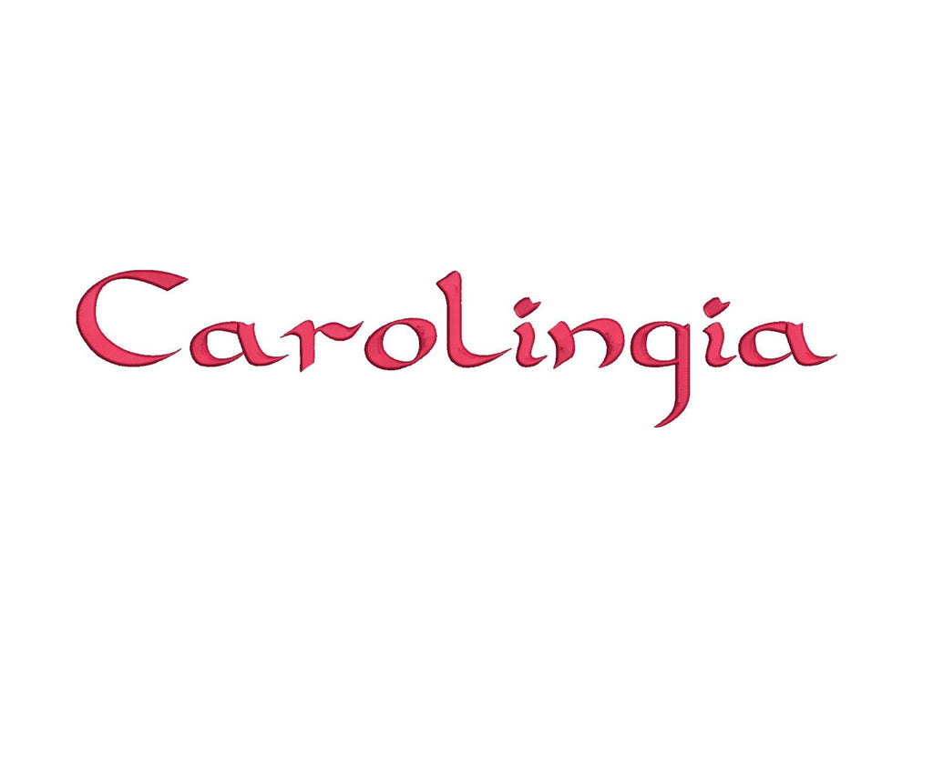 Carolingia Script embroidery font formats dst, exp, pes, jef and xxx ...