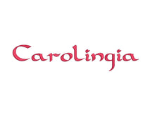 Carolingia Script embroidery font formats dst, exp, pes, jef and xxx, Sizes 1, 1.5 and 2 inches, instant download
