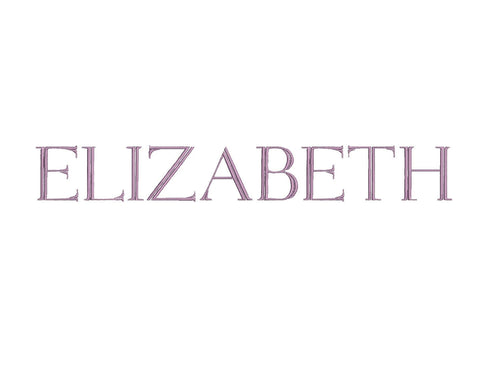 Elizabeth embroidery font formats dst, exp, pes, jef and xxx, Sizes 1, 1.5 and 2 inches, instant download