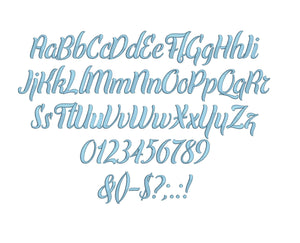 Elley embroidery font formats dst, exp, pes, jef and xxx, Sizes 1, 1.5 and 2 inches, instant download