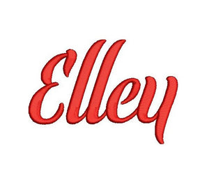 Elley embroidery font formats dst, exp, pes, jef and xxx, Sizes 1, 1.5 and 2 inches, instant download