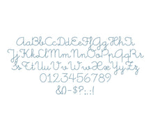 Little Days Script embroidery font formats dst, exp, pes, jef and xxx, Sizes 1, 1.5 and 2 inches, instant download