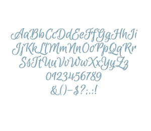 Merry Script embroidery font formats dst, exp, pes, jef and xxx, Sizes 1, 1.5 and 2 inches, instant download