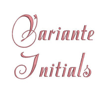 Variante Initials Script embroidery font formats dst, exp, pes, jef and xxx, Sizes 1, 1.5 and 2 inches, instant download