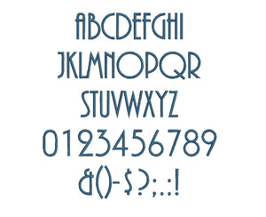 Bonnie embroidery font formats dst, exp, pes, jef and xxx, Sizes 1, 1.5 and 2 inches, instant download