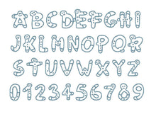 Christmas Gingerbread embroidery font bx (compatible with 17 machine file formats), dst, exp, pes, jef and xxx, Sizes 1, 1.5, 2 inches