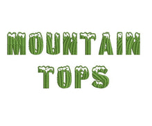 Mountain Tops embroidery font formats dst, exp, pes, jef and xxx, Sizes 1, 1.5 and 2 inches, instant download