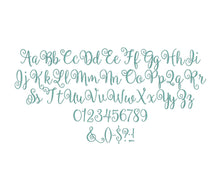 Ballerina Script embroidery font formats bx, dst, exp, pes, jef and xxx, Sizes 1, 1.5 and 2 inches, instant download