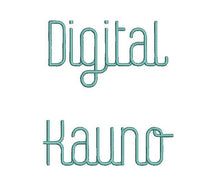 Digital Kauno embroidery font formats dst, exp, pes, jef and xxx, Sizes 1, 1.5 and 2 inches, instant download