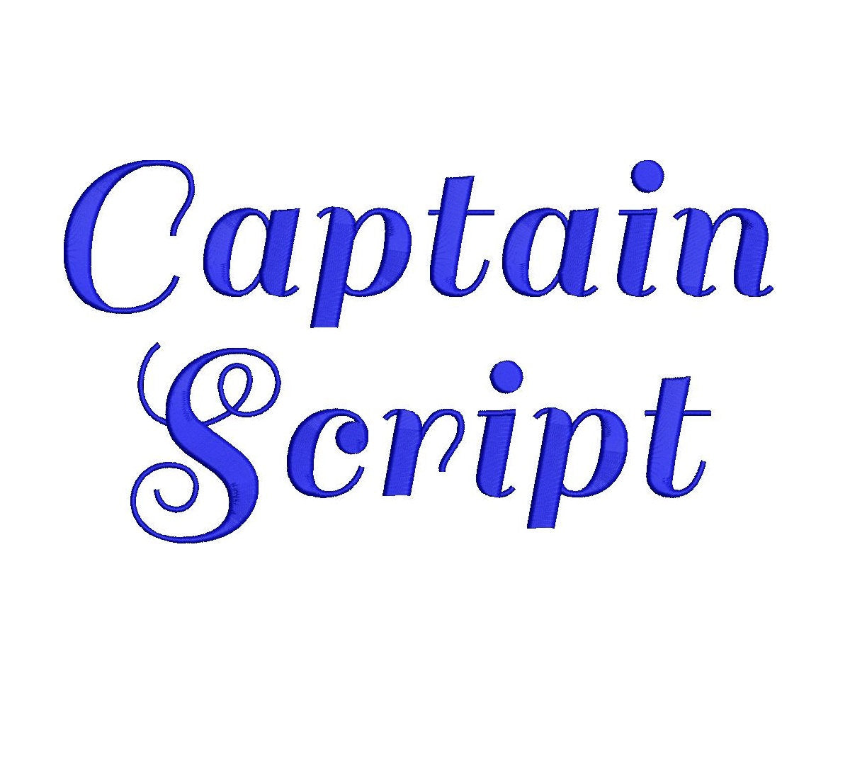 Captain Script embroidery font formats dst, exp, pes, jef and xxx, Siz ...