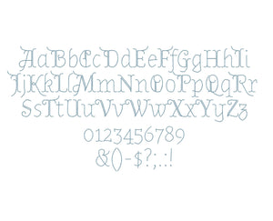 Miranda embroidery font formats dst, exp, pes, jef and xxx, Sizes 1, 1.5 and 2 inches, instant download