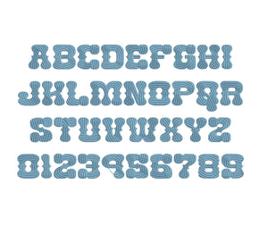 Nantoka West embroidery font formats dst, exp, pes, jef and xxx, Sizes 1, 1.5 and 2 inches, instant download