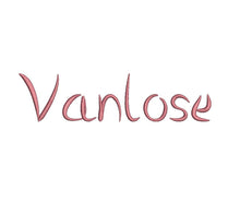 Vanlose embroidery font formats dst, exp, pes, jef and xxx, Sizes 1, 1.5 and 2 inches, instant download