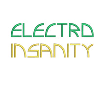 Electro Insanity embroidery font formats dst, exp, pes, jef and xxx, Sizes 1, 1.5 and 2 inches, instant download