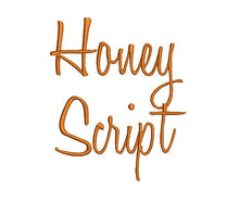 Honey Script embroidery font formats bx, dst, exp, pes, jef and xxx, Sizes 1, 1.5 and 2 inches, instant download