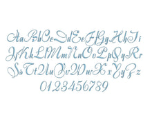 Variante Initials Script embroidery font formats dst, exp, pes, jef and xxx, Sizes 1, 1.5 and 2 inches, instant download
