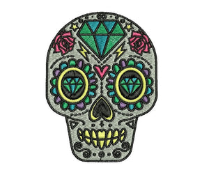Sugar Skull digital embroidery PES machine file 3 sizes instant download multiple machine file formats available on demand