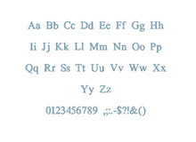 Times Roman embroidery font formats bx (which converts to 17 machine formats), + pes, Sizes 0.25 (1/4), 0.50 (1/2), 1, 1.5 and 2"
