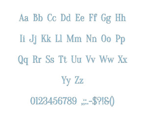 Oriane embroidery font formats bx (which converts to 17 machine formats), + pes, Sizes 0.25 (1/4), 0.50 (1/2), 1, 1.5 and 2"