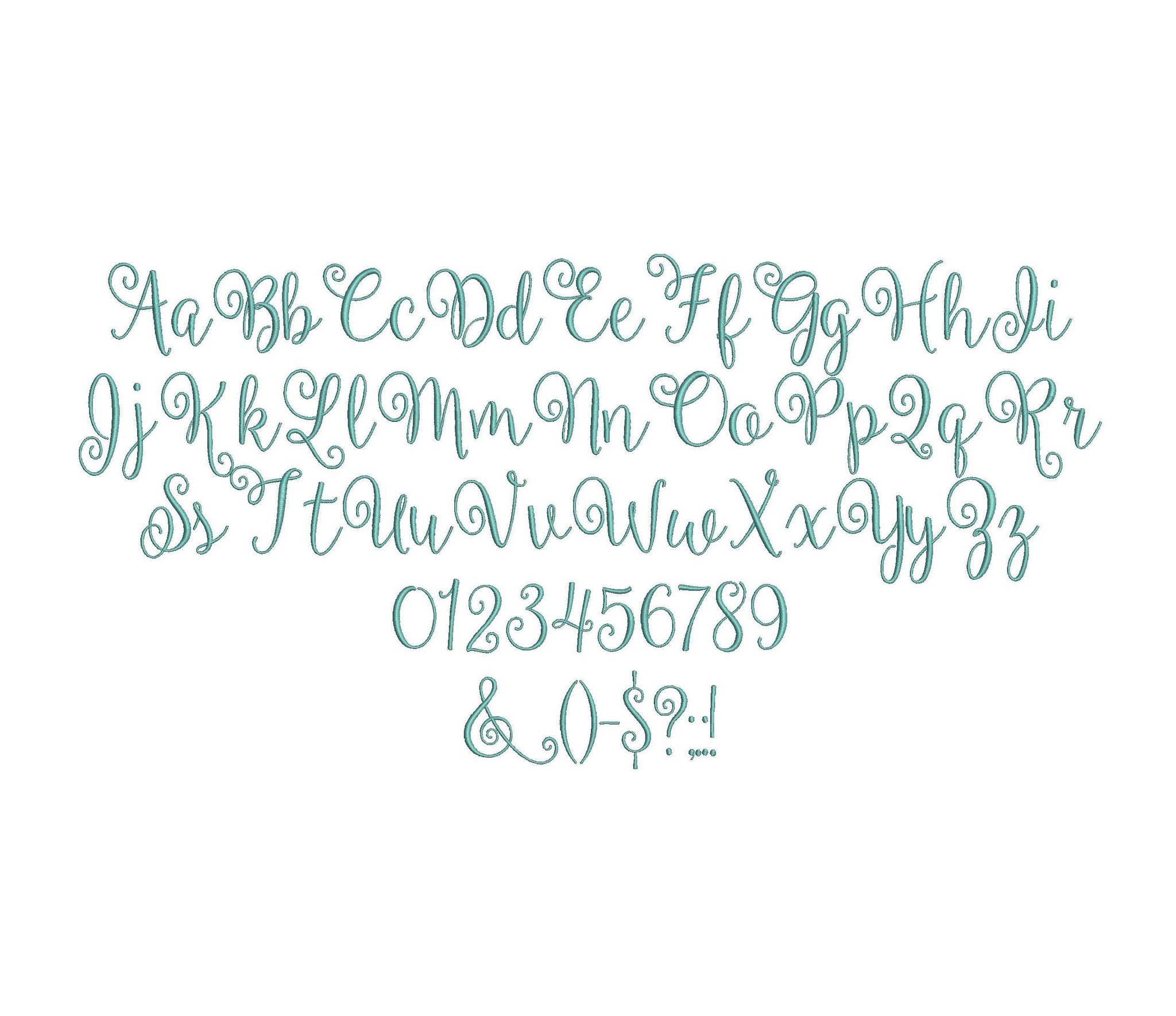 Pes Script Lettering Font Ballerina Script embroidery font PES format 15 Sizes instant download ...