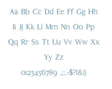 Victorio font formats bx (which converts to 17 machine formats), + pes, Sizes 0.25 (1/4), 0.50 (1/2), 1, 1.5 and 2"